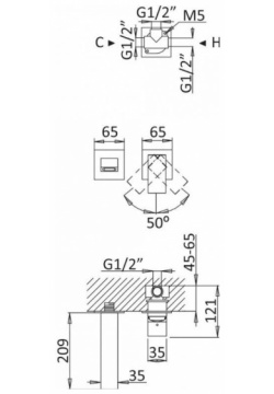 Смеситель для раковины с донным клапаном Cezares Porta BLI2 NOP