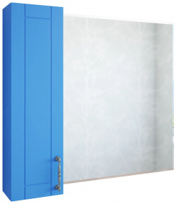 Зеркальный шкаф 82 2x71 см голубой матовый L Sanflor Глория C000005831 