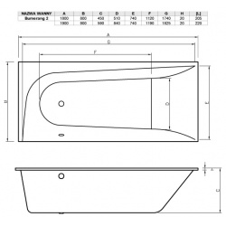 Акриловая ванна 180x80 см правая Vayer Boomerang GL000010523 Гл000010523