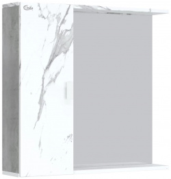 Зеркальный шкаф 75x71 см мрамор/камень бетонный L/R Onika Марбл 207524 