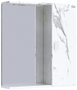 Зеркальный шкаф 65x71 см мрамор/камень бетонный L/R Onika Марбл 206545 