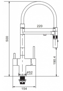 Смеситель для кухни с подключением к фильтру Rose R958E