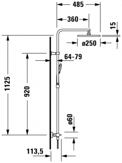 Душевая система 250 мм Duravit B 2 B24280008010