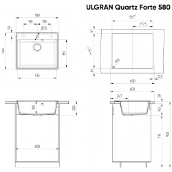 Кухонная мойка Ulgran космос Forte 580 08