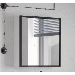 Зеркальный шкаф 70x70 см белый глянец/черный Corozo Айрон SD 00000408 