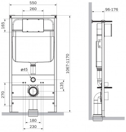 Комплект подвесной унитаз + система инсталляции SantiLine SL 5005 01 5005+SL