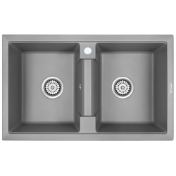 Кухонная мойка Paulmark Tandem серый металлик PM238150 GRM 