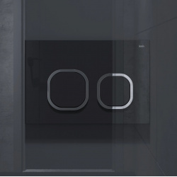 Кнопка смыва IDDIS Uniglass UNG01BCi77 для инсталляции  черный/хром/черный