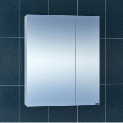Зеркальный шкаф 56 5x73 см белый глянец Санта Стандарт 113004 