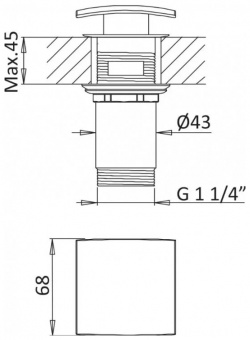 Смеситель для раковины с донным клапаном Cezares Porta BLI SR