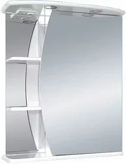 Зеркальный шкаф Misty Луна Э Лун02060 01СвП 60x72 см R  с подсветкой выключателем белый глянец
