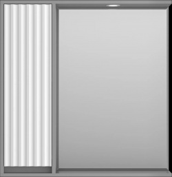 Зеркальный шкаф Brevita Balaton BAL 04080 01 01Л 77 6x80 см L  с подсветкой выключателем белый матовый/серый матовый