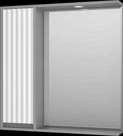 Зеркальный шкаф Brevita Balaton BAL 04080 01 01Л 77 6x80 см L  с подсветкой выключателем белый матовый/серый матовый