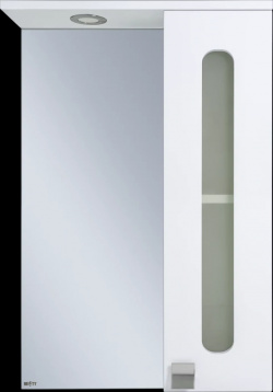 Зеркальный шкаф Misty Урал Э Ура 04050 021П 50x72 см R  с подсветкой выключателем белый глянец