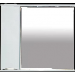 Зеркальный шкаф Misty Элвис П Элв 01085 011Л 83 2x74 2 см L  с подсветкой выключателем белый глянец