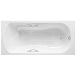Ванна чугунная Delice Haiti Luxe DLR230639R AS 180x80 см  с отверстиями под ручки антискользящим покрытием белый