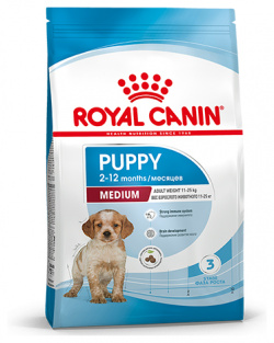 Royal Canin Medium Puppy / Сухой корм Роял Канин Медиум Паппи для Щенков Средних пород в возрасте от 2 до 12 месяцев 30030300R0