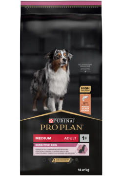 PRO PLAN OPTI DERMA / Сухой корм ПРО ПЛАН для взрослых собак средних пород при чувствительной коже с лососем 75193