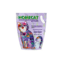 Homecat / Силикагелевый наполнитель Хоумкэт для кошачьего туалета аромат Лаванда 66345