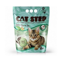 Cat Step Tofu Green Tea / Комкующийся растительный наполнитель Кэт Степ для кошачьего туалета Зеленый чай CatStep 70580