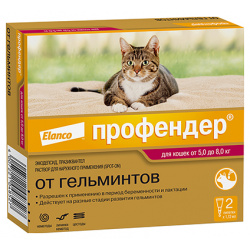 Elanco Профендер / Капли на холку от Гельминтов для кошек весом 5 8 кг 65362