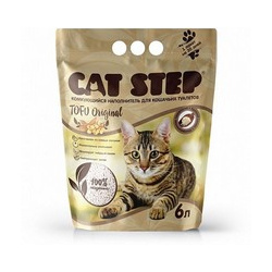 Cat Step Tofu Original / Комкующийся растительный наполнитель Кэт Степ для кошачьего туалета CatStep 70581