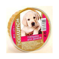 Dog Lunch / Консервы ДогЛанч для Щенков Говядина крем суфле (цена за упаковку) 55183