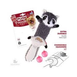 GiGwi Dog Plush Friendz / Игрушка Гигви для собак Енот с 2 мя пищалками Суперпрочная 59115