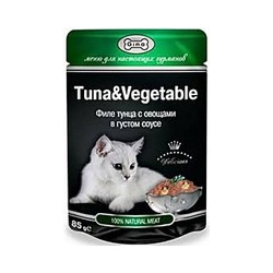 Gina Tuna & Vegetable / Паучи Джина для кошек Филе тунца с Овощами в густом соусе (цена за упаковку) 99600