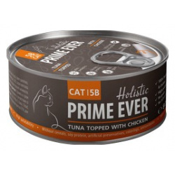 Prime Ever Cat 5B Tuna topped with Chicken / Влажный корм Консервы Прайм Эвер для кошек Тунец с Цыпленком в желе (цена за упаковку) 3GNNS94L32MN5RAETC