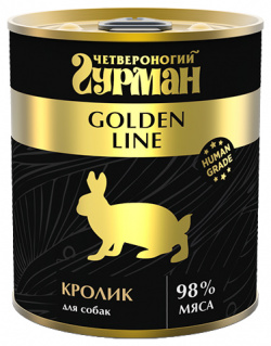 Четвероногий Гурман Golden Line / Консервы Золотая линия для собак Кролик натуральный в желе (цена за упаковку) 209109003