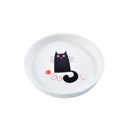 Mr Kranch / Миска керамическая для кошек с Кошкой 210 мл MKR211239