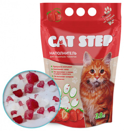 Cat Step Arctic Strawberry / Силикагелевый наполнитель Кэт Степ для кошачьего туалета с ароматом Клубники CatStep 49838