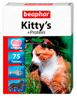 Beaphar Kittys+Protein / Кормовая добавка Беафар для кошек Витаминизированное лакомство с Протеином 04200