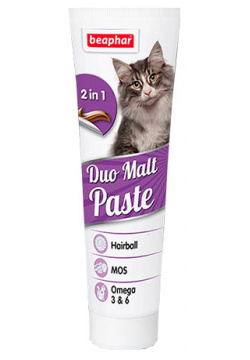 Beaphar Duo Malt Pasta Anti Hairball / Паста Беафар для кошек Выведения шерсти из ЖКТ Двойного действия 04223
