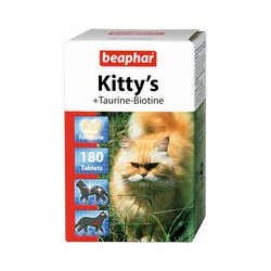 Beaphar Kittys+Taurine+Biotin / Кормовая добавка Беафар для кошек Витаминированное лакомство с Таурином и Биотином ("сердечки") 04207