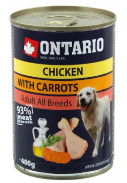 Ontario Chicken Carrots Salmon Oil / Консервы Онтарио для собак Курица и морковь (цена за упаковку) 46644