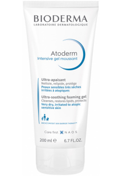 BIODERMA Успокаивающий очищающий гель мусс для сухой и атопической кожи лица тела Atoderm 200 мл 028124
