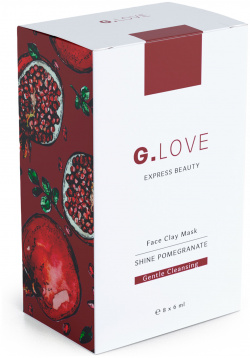 G LOVE Нежно очищающая маска для лица с розовой и красной глиной Shine Pomegranate 8x6 мл 30129