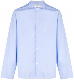 Tekla Poplin Pyjamas Shirt Blue (L) SWT SB Пижамная рубашка из поплина  унисекс