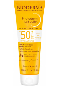 BIODERMA Солнцезащитное молочко для чувствительной кожи лица и тела SPF50+ Photoderm Lait Ultra 200 мл 28560F