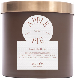 ECHOES Средняя свеча в стекле Apple Pie 300 гр ECmGO03 Преимущества:  Свечи
