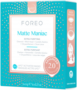 FOREO Матирующая смарт маска для лица 2 0 Matte Maniac 6 шт F1047