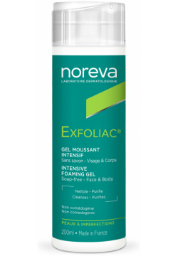 Noreva Интенсивная очищающая гель пенка для проблемной кожи лица и тела Exfoliac 200 мл P01073