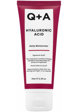 Q+A Увлажняющий крем для лица Hyaluronic Acid 75 мл QAHYALURCR Преимущества: