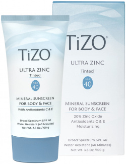 TIZO Тонирующий солнцезащитный крем для лица и тела SPF40 Ultra Zinc Tinted 100 гр TIZO104