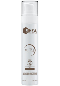 RHEA Антивозрастной солнцезащитный крем для лица SPF50 Youth Sun 50 мл P5511009