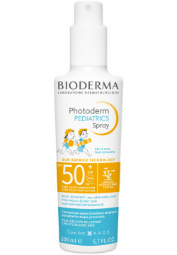 BIODERMA Детский солнцезащитный спрей для лица и тела SPF50+ Photoderm Pediatrics 200 мл 28223