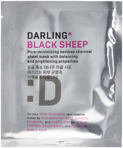 Darling Балансирующая очищающая тканевая маска для лица с бамбуковым углем Black Sheep 19000007131