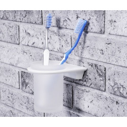 Стакан для зубных щеток WasserKRAFT K 8328W Kammel 8328 White  стеклянный